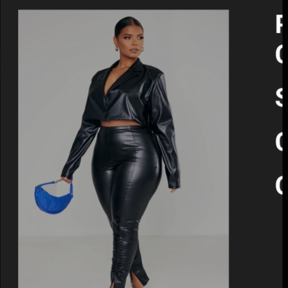 PrettyLittleThing Jackets & Blazers - PrettyLittleThing Black Faux Leather Cropped Blazer